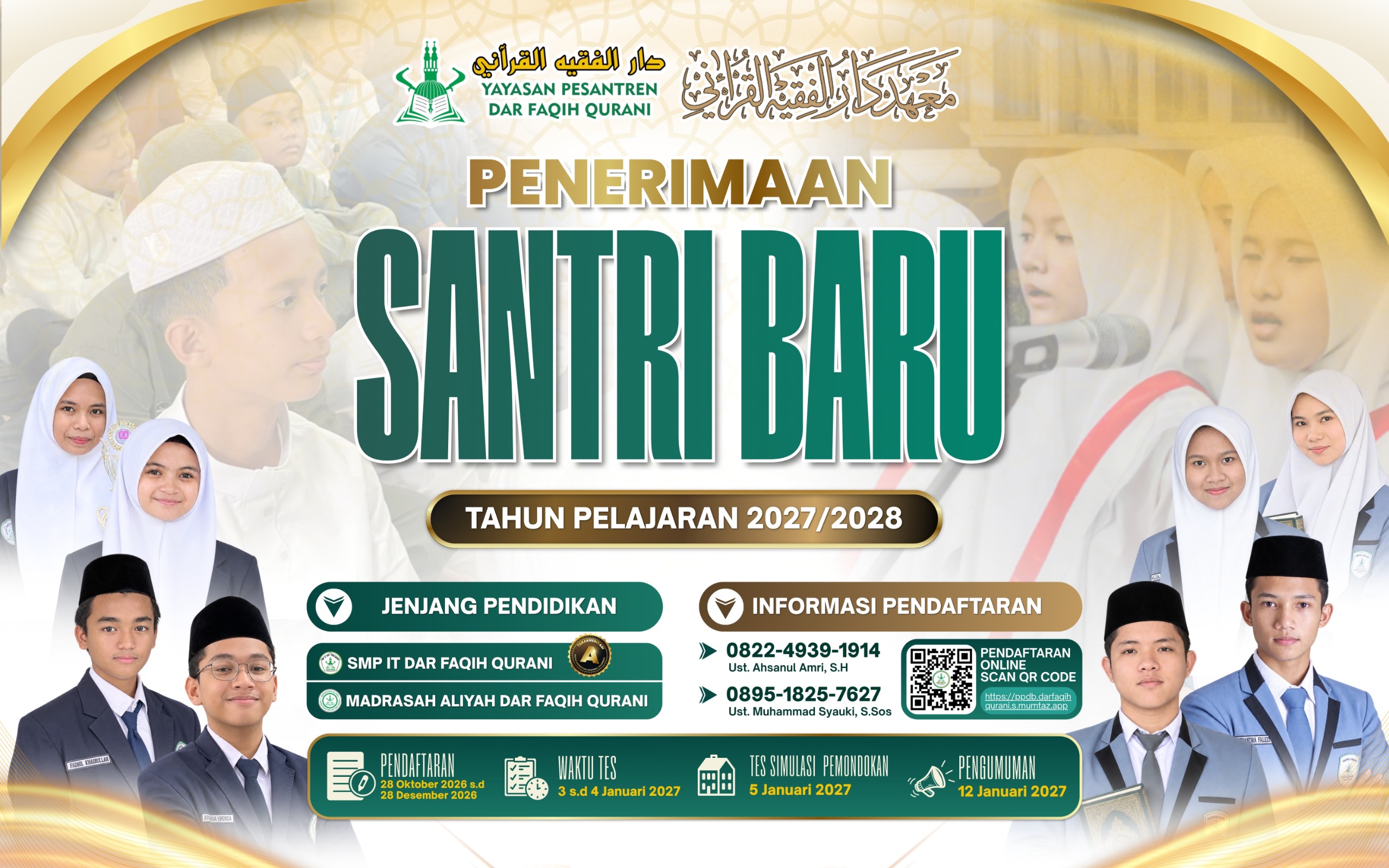 Penerimaan Santri Baru Pesantren Dar Faqih Qurani T.P 2027/2028
